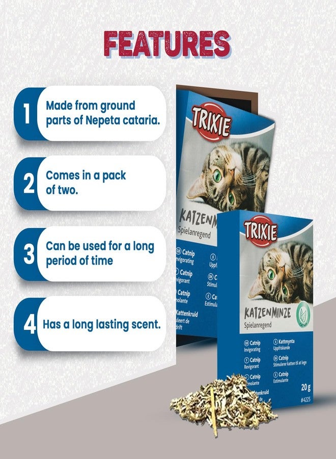 Trixie Premium Catnip for Cats, Natural Catnip Encourages Playful Behaviour in Cats, Can be Used on Toys and Scratch Post to Engage Your Cats - 20 Gm (Pack of 4) - Image 3